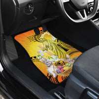 Polynesia Easter Day Car Mats He Is Risen Lilium Longiflorum Polynesian Pattern LT14 - Polynesian Pride