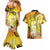 Polynesia Easter Day Couples Matching Mermaid Dress and Hawaiian Shirt He Is Risen Lilium Longiflorum Polynesian Pattern