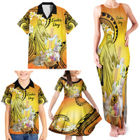 Polynesia Easter Day Family Matching Tank Maxi Dress and Hawaiian Shirt He Is Risen Lilium Longiflorum Polynesian Pattern LT14 - Polynesian Pride