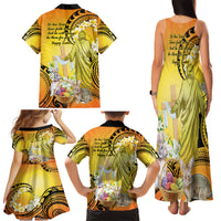 Polynesia Easter Day Family Matching Tank Maxi Dress and Hawaiian Shirt He Is Risen Lilium Longiflorum Polynesian Pattern LT14 - Polynesian Pride