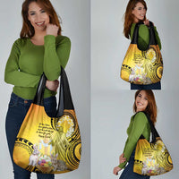 Polynesia Easter Day Grocery Bag He Is Risen Lilium Longiflorum Polynesian Pattern LT14 - Polynesian Pride