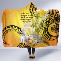 Polynesia Easter Day Hooded Blanket He Is Risen Lilium Longiflorum Polynesian Pattern LT14 - Polynesian Pride