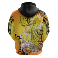 Polynesia Easter Day Hoodie He Is Risen Lilium Longiflorum Polynesian Pattern LT14 - Polynesian Pride
