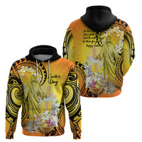 Polynesia Easter Day Hoodie He Is Risen Lilium Longiflorum Polynesian Pattern LT14 - Polynesian Pride
