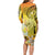 Polynesia Easter Day Long Sleeve Bodycon Dress He Is Risen Lilium Longiflorum Polynesian Pattern