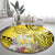 Polynesia Easter Day Round Carpet He Is Risen Lilium Longiflorum Polynesian Pattern