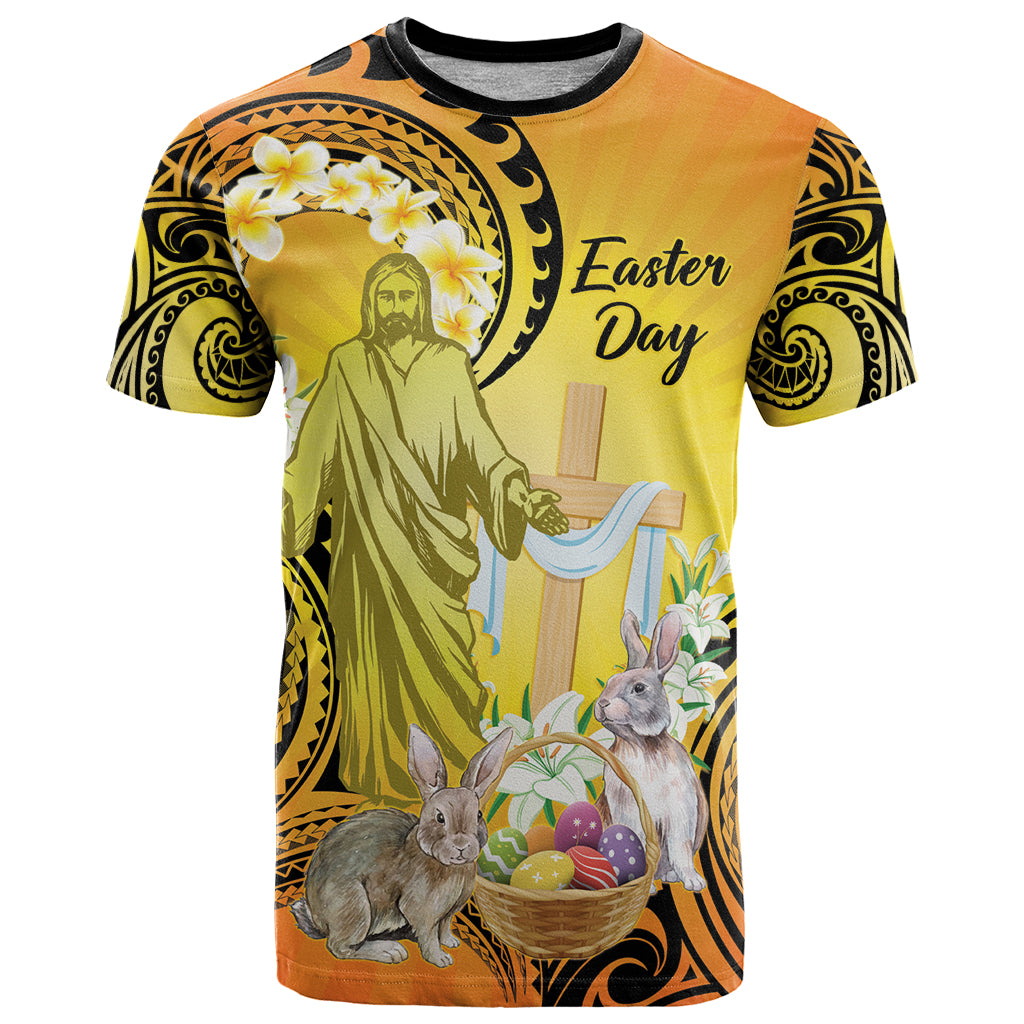 Polynesia Easter Day T Shirt He Is Risen Lilium Longiflorum Polynesian Pattern