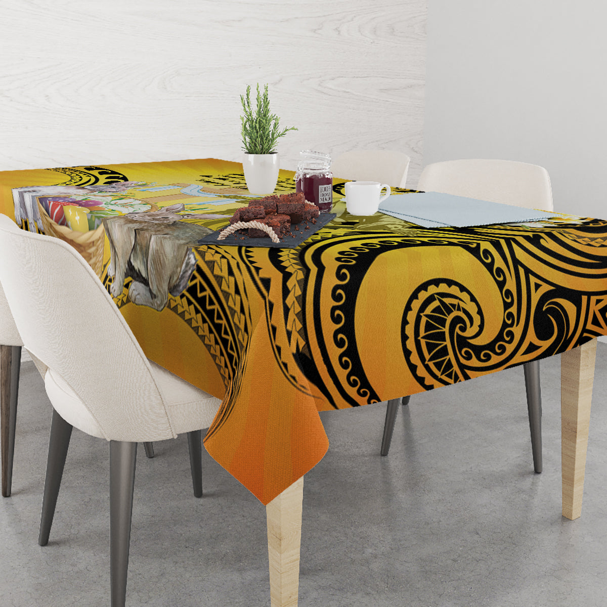 Polynesia Easter Day Tablecloth He Is Risen Lilium Longiflorum Polynesian Pattern LT14 - Polynesian Pride