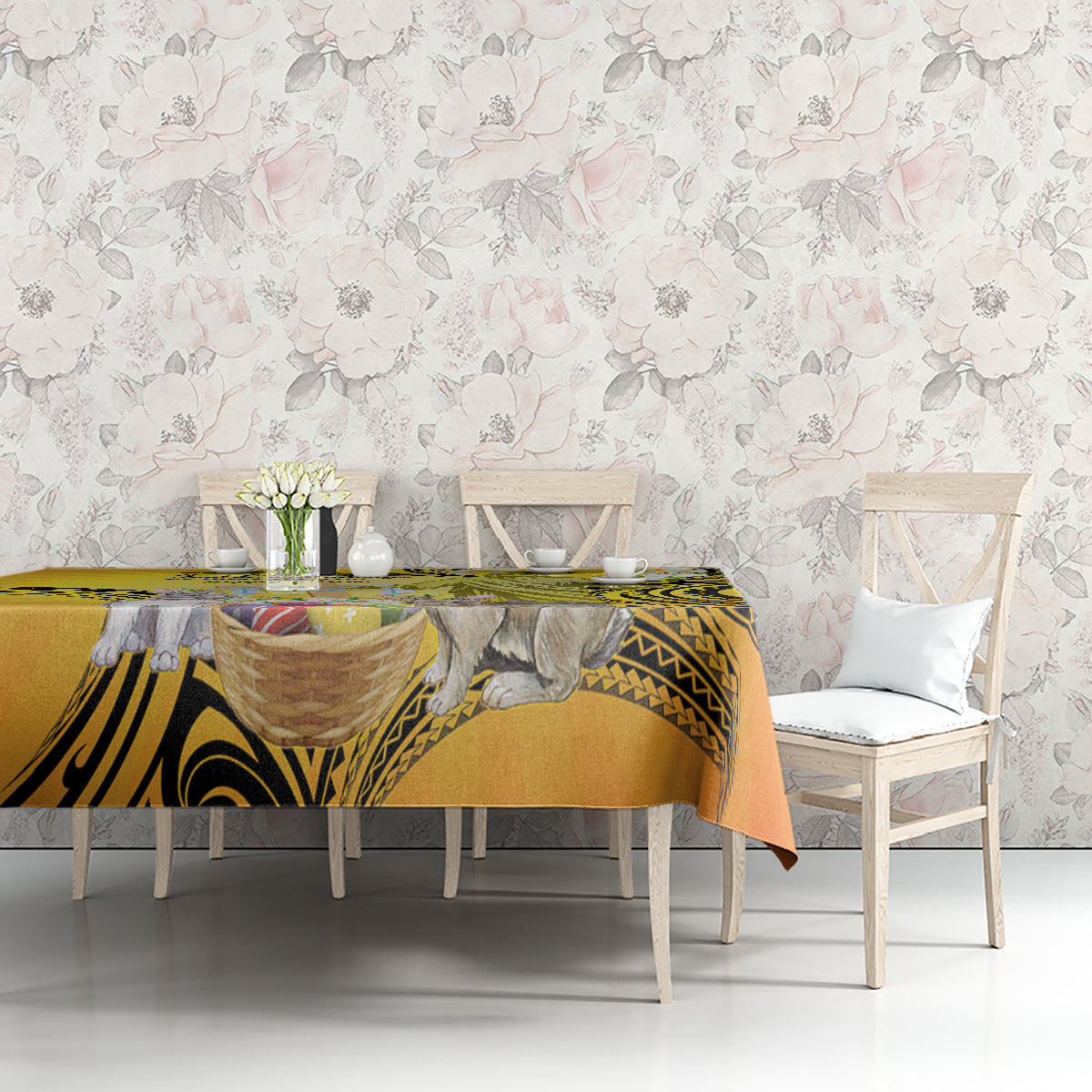 Polynesia Easter Day Tablecloth He Is Risen Lilium Longiflorum Polynesian Pattern LT14 - Polynesian Pride