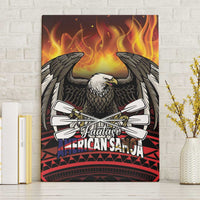 Fautasi Race Day American Samoa Canvas Wall Art Bald Eagle Polynesian Tattoo