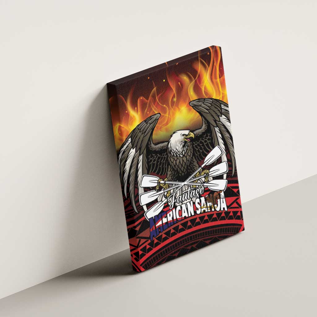 Fautasi Race Day American Samoa Canvas Wall Art Bald Eagle Polynesian Tattoo