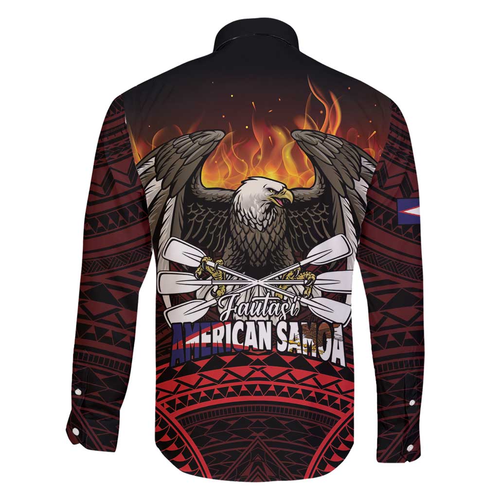 Fautasi Race Day American Samoa Family Matching Short Sleeve Bodycon Dress and Hawaiian Shirt Bald Eagle Polynesian Tattoo