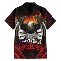 Fautasi Race Day American Samoa Family Matching Summer Maxi Dress and Hawaiian Shirt Bald Eagle Polynesian Tattoo