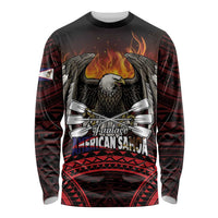 Fautasi Race Day American Samoa Long Sleeve Shirt Bald Eagle Polynesian Tattoo