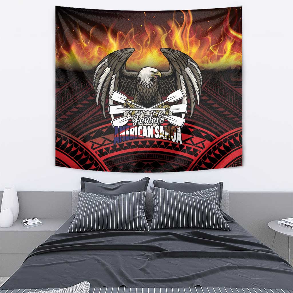 Fautasi Race Day American Samoa Tapestry Bald Eagle Polynesian Tattoo
