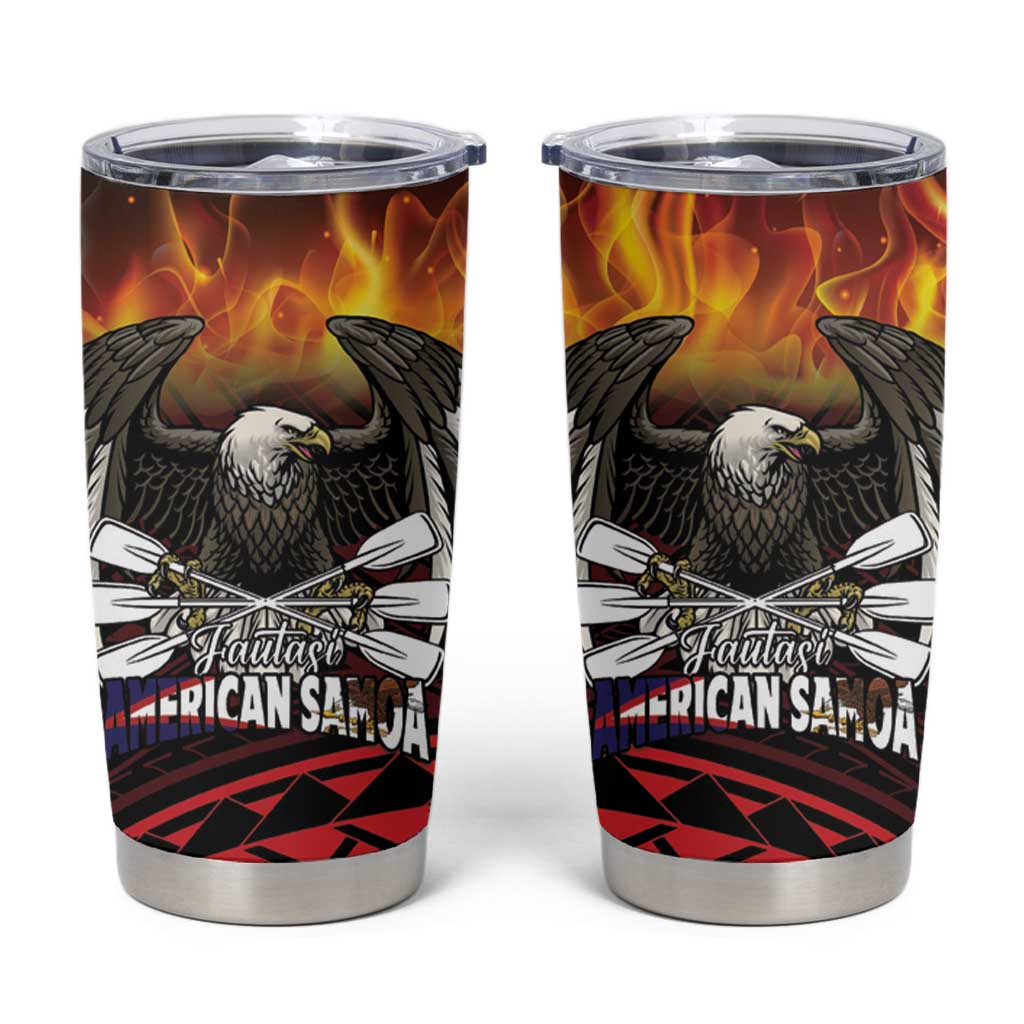 Fautasi Race Day American Samoa Tumbler Cup Bald Eagle Polynesian Tattoo