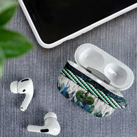 Turquoise Traditional Cloak Aotearoa AirPods Case Maori Paua Shell Korowai Pattern - Polynesian Pride
