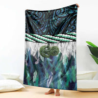 Turquoise Traditional Cloak Aotearoa Blanket Maori Paua Shell Korowai Pattern LT14 - Polynesian Pride