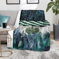 Turquoise Traditional Cloak Aotearoa Blanket Maori Paua Shell Korowai Pattern LT14 - Polynesian Pride