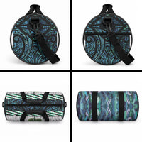 Turquoise Traditional Cloak Aotearoa Duffle Bag Maori Paua Shell Korowai Pattern LT14 - Polynesian Pride