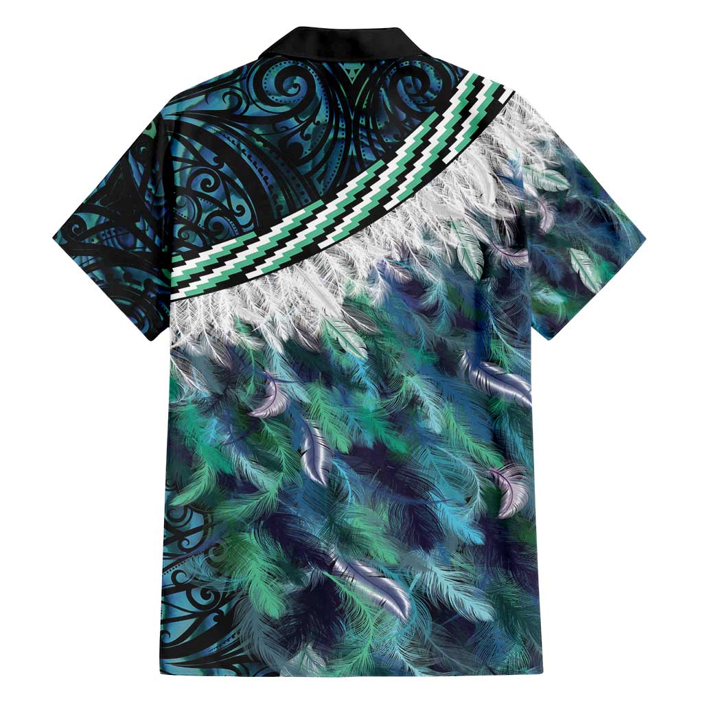 Turquoise Traditional Cloak Aotearoa Family Matching Long Sleeve Bodycon Dress and Hawaiian Shirt Maori Paua Shell Korowai Pattern