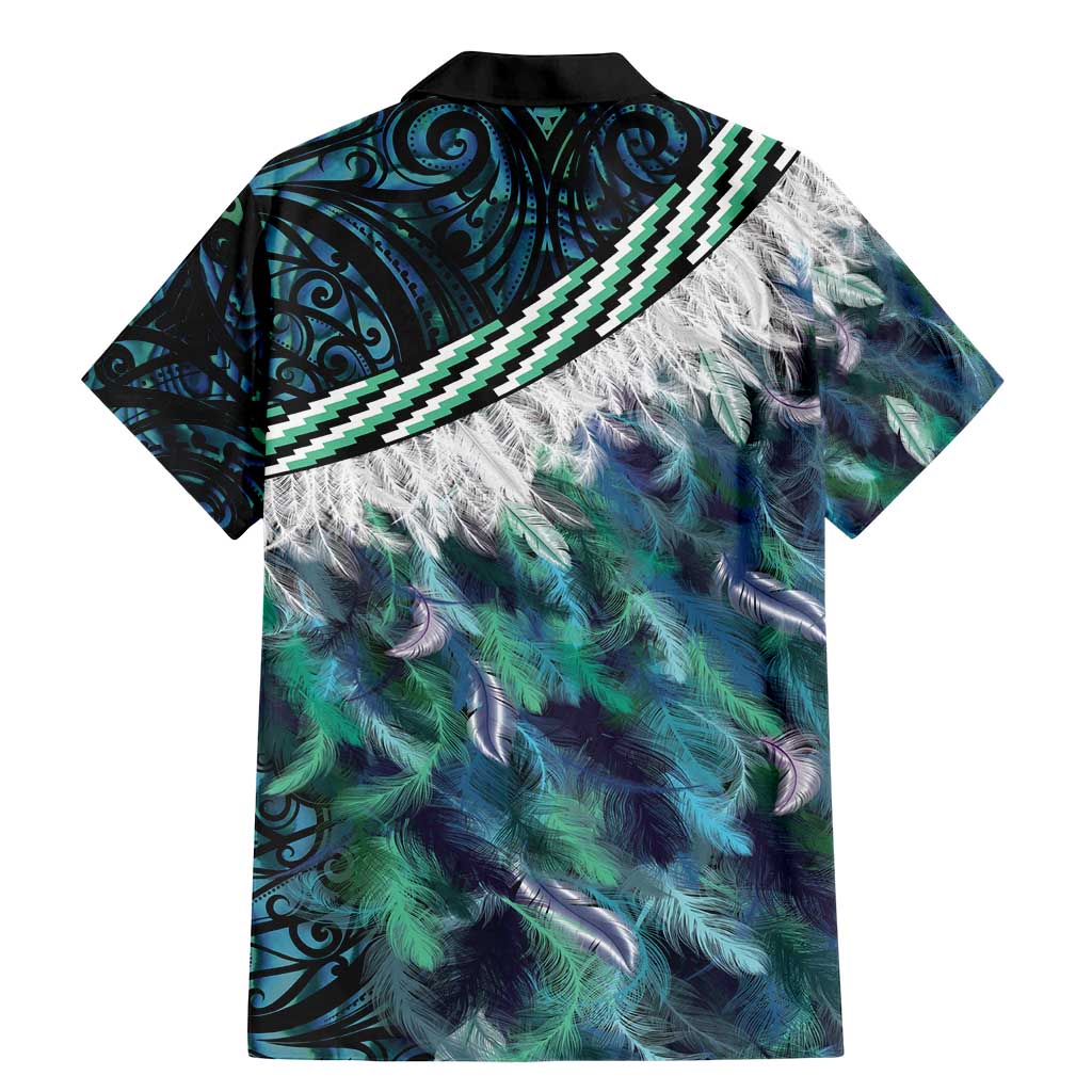 Turquoise Traditional Cloak Aotearoa Family Matching Mermaid Dress and Hawaiian Shirt Maori Paua Shell Korowai Pattern