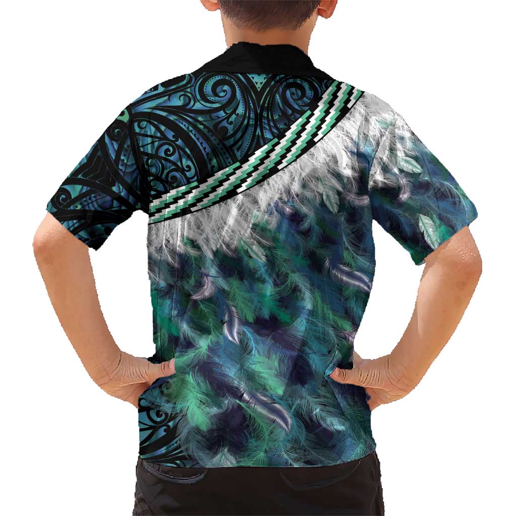 Turquoise Traditional Cloak Aotearoa Hawaiian Shirt Maori Paua Shell Korowai Pattern LT14 - Polynesian Pride