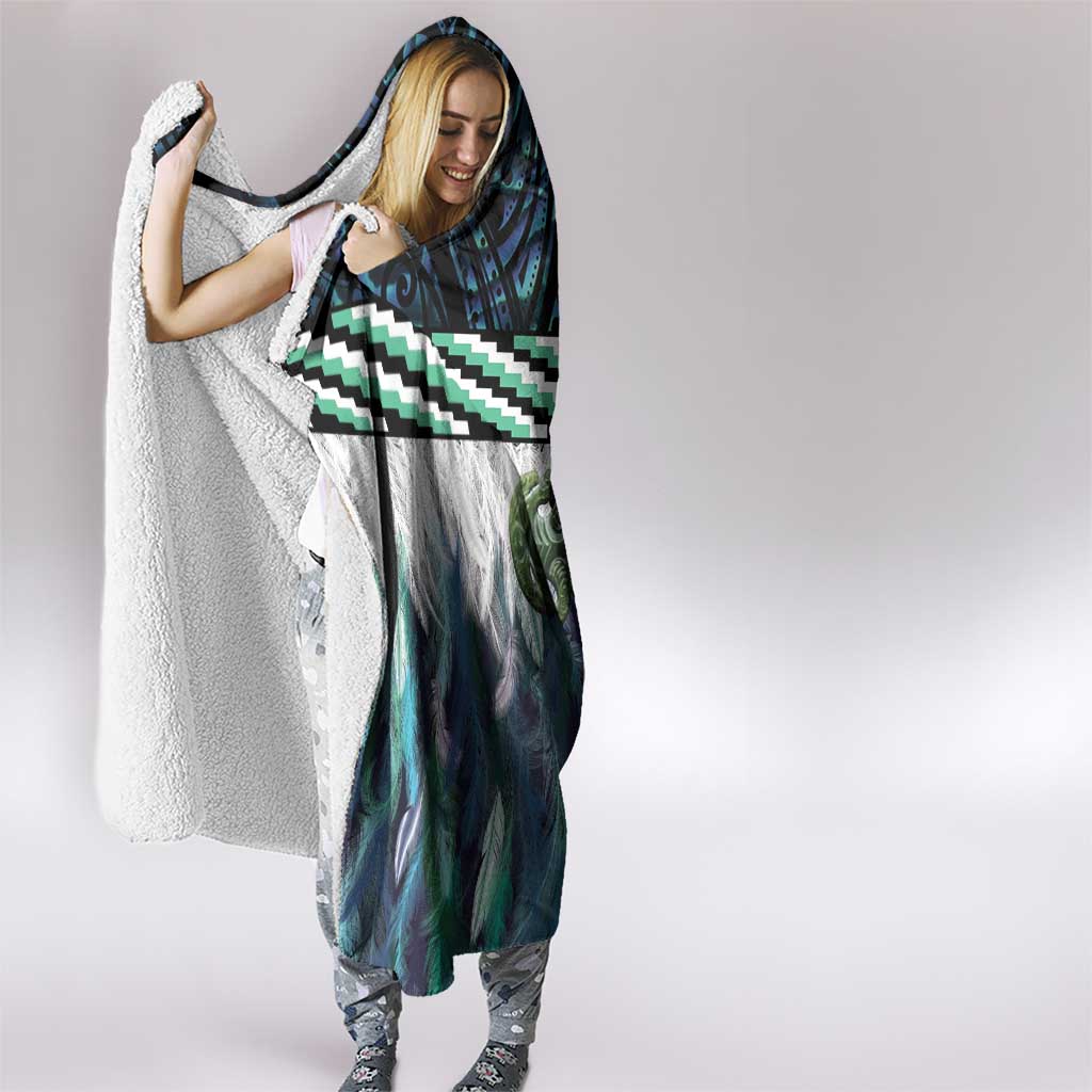 Turquoise Traditional Cloak Aotearoa Hooded Blanket Maori Paua Shell Korowai Pattern LT14 - Polynesian Pride
