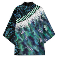Turquoise Traditional Cloak Aotearoa Kimono Maori Paua Shell Korowai Pattern - Polynesian Pride
