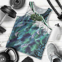 Turquoise Traditional Cloak Aotearoa Men Tank Top Maori Paua Shell Korowai Pattern LT14 - Polynesian Pride