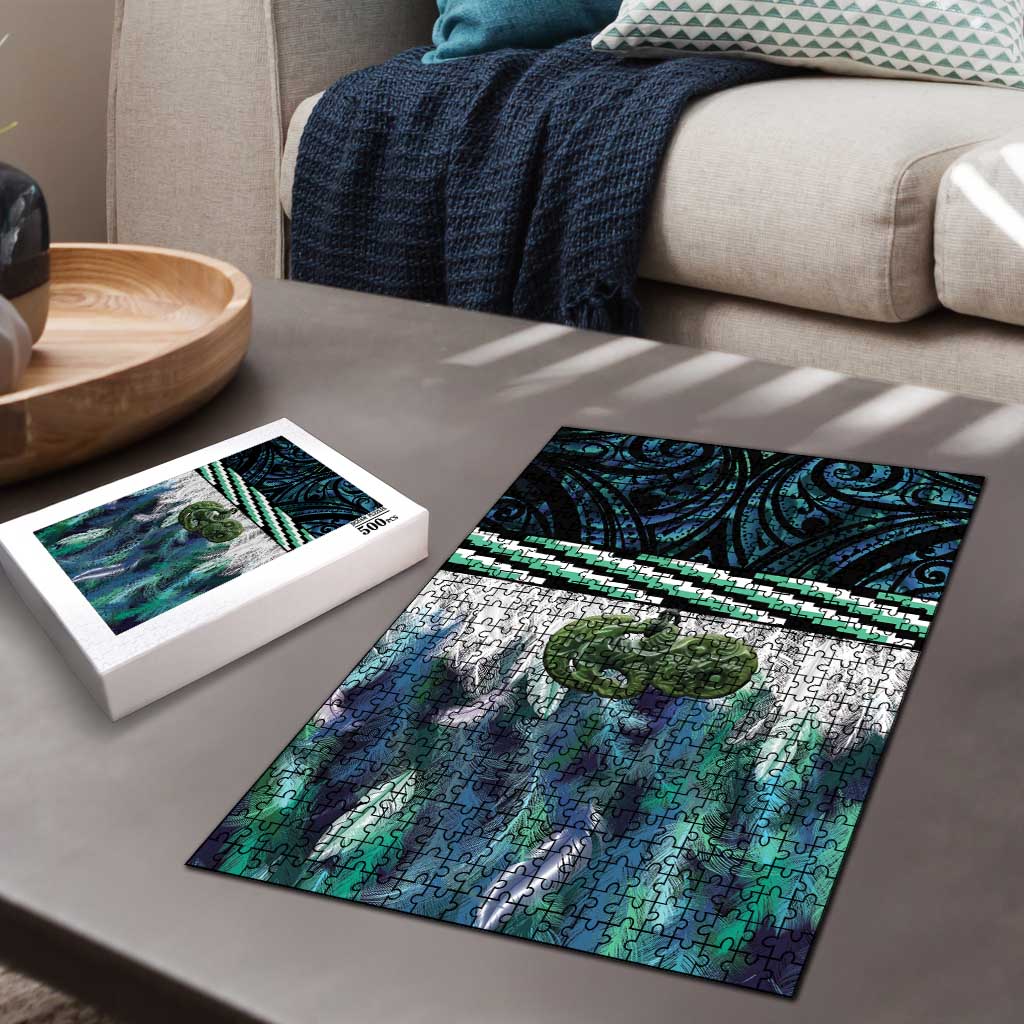 Turquoise Traditional Cloak Aotearoa Puzzle Maori Paua Shell Korowai Pattern - Polynesian Pride