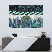 Turquoise Traditional Cloak Aotearoa Tapestry Maori Paua Shell Korowai Pattern