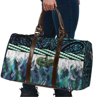 Turquoise Traditional Cloak Aotearoa Travel Bag Maori Paua Shell Korowai Pattern - Polynesian Pride
