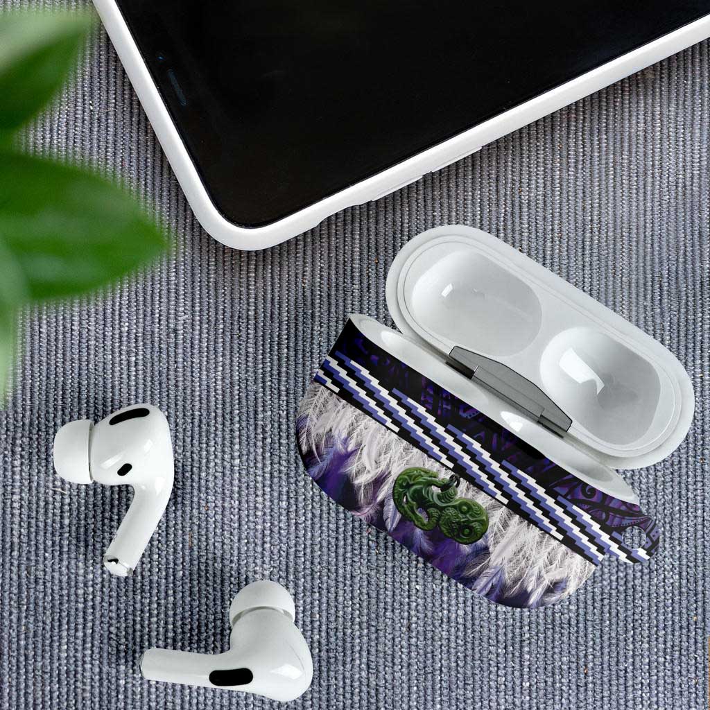Purple Traditional Cloak Aotearoa AirPods Case Maori Paua Shell Korowai Pattern - Polynesian Pride