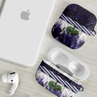 Purple Traditional Cloak Aotearoa AirPods Case Maori Paua Shell Korowai Pattern - Polynesian Pride