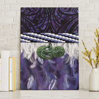 Purple Traditional Cloak Aotearoa Canvas Wall Art Maori Paua Shell Korowai Pattern LT14 Without Frame Purple - Polynesian Pride