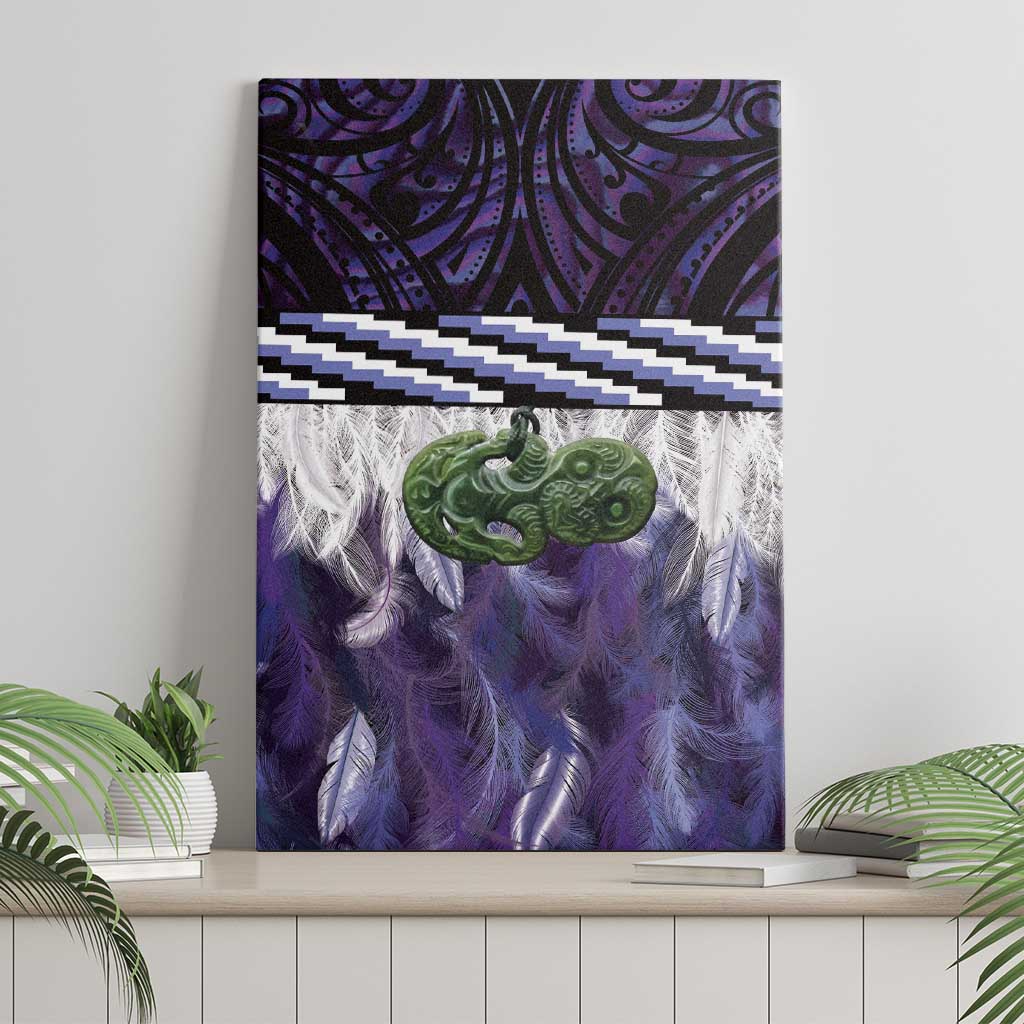 Purple Traditional Cloak Aotearoa Canvas Wall Art Maori Paua Shell Korowai Pattern LT14 - Polynesian Pride