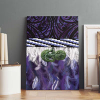 Purple Traditional Cloak Aotearoa Canvas Wall Art Maori Paua Shell Korowai Pattern LT14 - Polynesian Pride