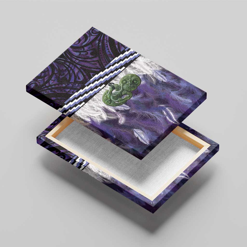 Purple Traditional Cloak Aotearoa Canvas Wall Art Maori Paua Shell Korowai Pattern LT14 - Polynesian Pride