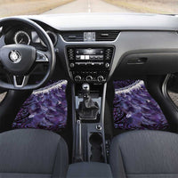 Purple Traditional Cloak Aotearoa Car Mats Maori Paua Shell Korowai Pattern LT14 Set 2pcs - Front Purple - Polynesian Pride