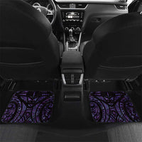 Purple Traditional Cloak Aotearoa Car Mats Maori Paua Shell Korowai Pattern LT14 Set 2pcs - Back Purple - Polynesian Pride