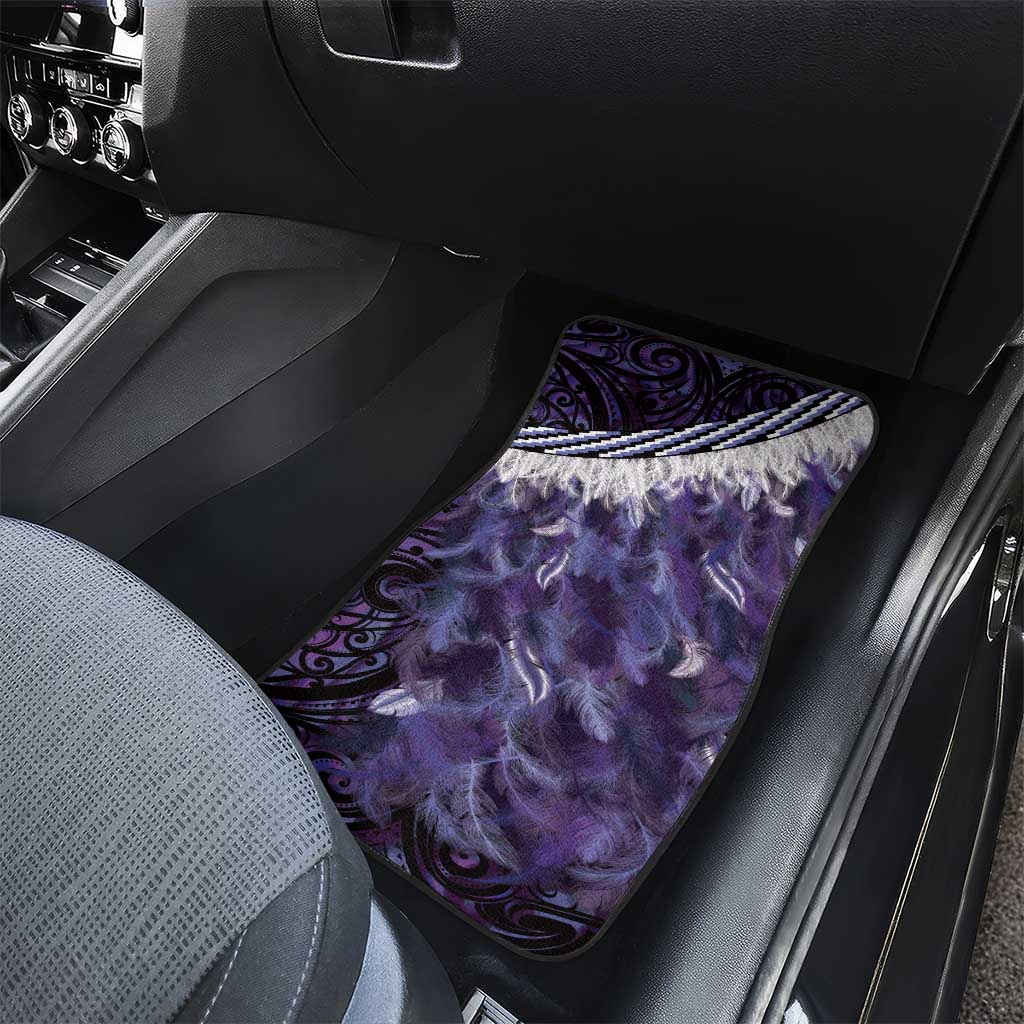 Purple Traditional Cloak Aotearoa Car Mats Maori Paua Shell Korowai Pattern LT14 - Polynesian Pride