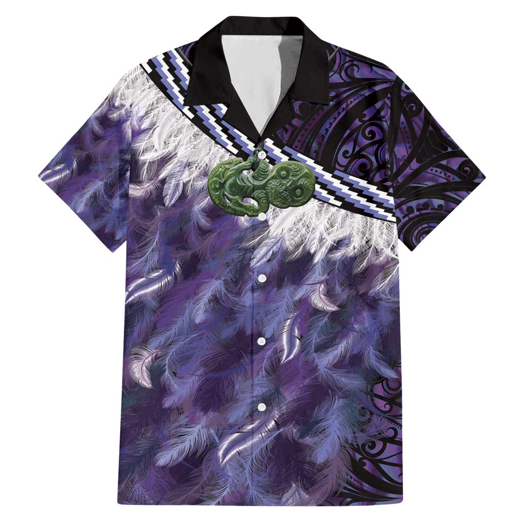 Purple Traditional Cloak Aotearoa Family Matching Mermaid Dress and Hawaiian Shirt Maori Paua Shell Korowai Pattern