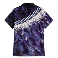 Purple Traditional Cloak Aotearoa Family Matching Mermaid Dress and Hawaiian Shirt Maori Paua Shell Korowai Pattern