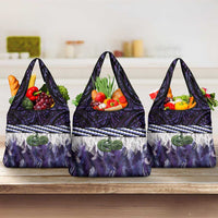 Purple Traditional Cloak Aotearoa Grocery Bag Maori Paua Shell Korowai Pattern