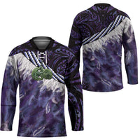 Purple Traditional Cloak Aotearoa Hockey Jersey Maori Paua Shell Korowai Pattern - Polynesian Pride