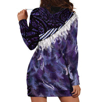 Purple Traditional Cloak Aotearoa Hoodie Dress Maori Paua Shell Korowai Pattern LT14 - Polynesian Pride