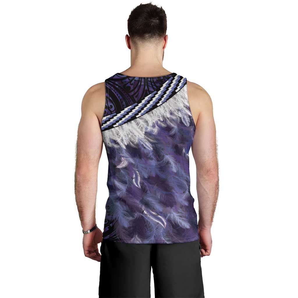 Purple Traditional Cloak Aotearoa Men Tank Top Maori Paua Shell Korowai Pattern LT14 - Polynesian Pride