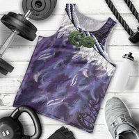 Purple Traditional Cloak Aotearoa Men Tank Top Maori Paua Shell Korowai Pattern LT14 - Polynesian Pride