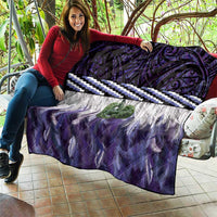 Purple Traditional Cloak Aotearoa Quilt Maori Paua Shell Korowai Pattern